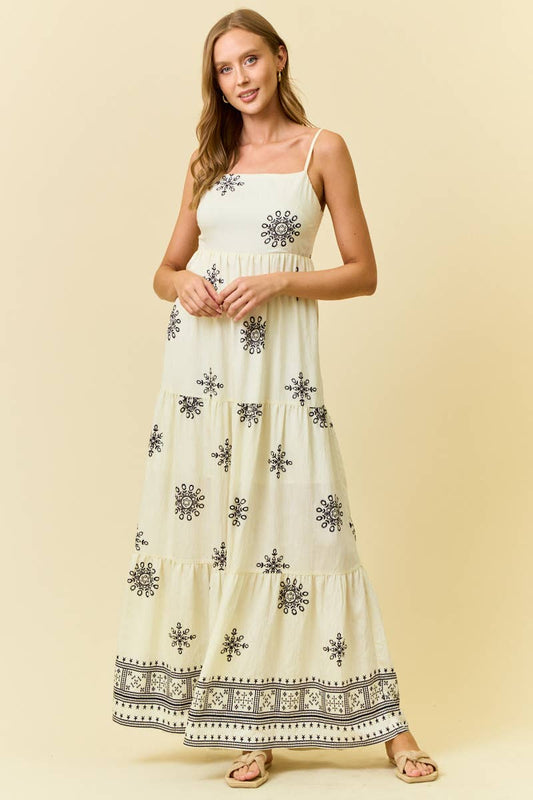 Geometric Print Maxi Dress