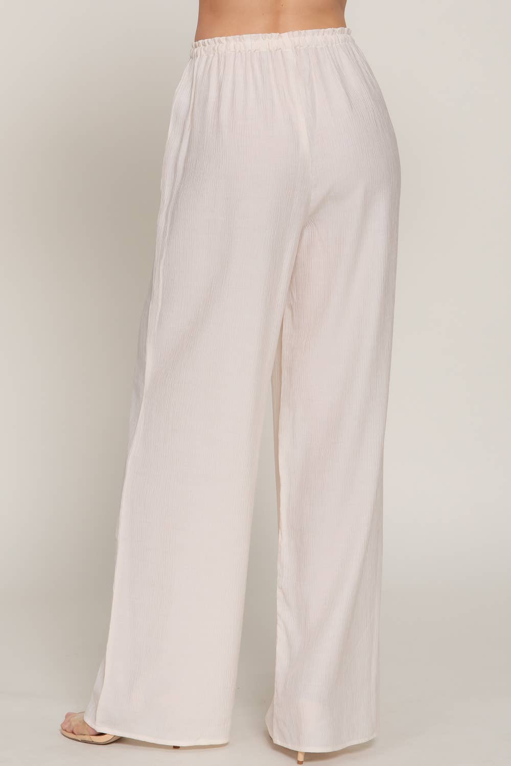 Elastic Waistband Flowy Pants