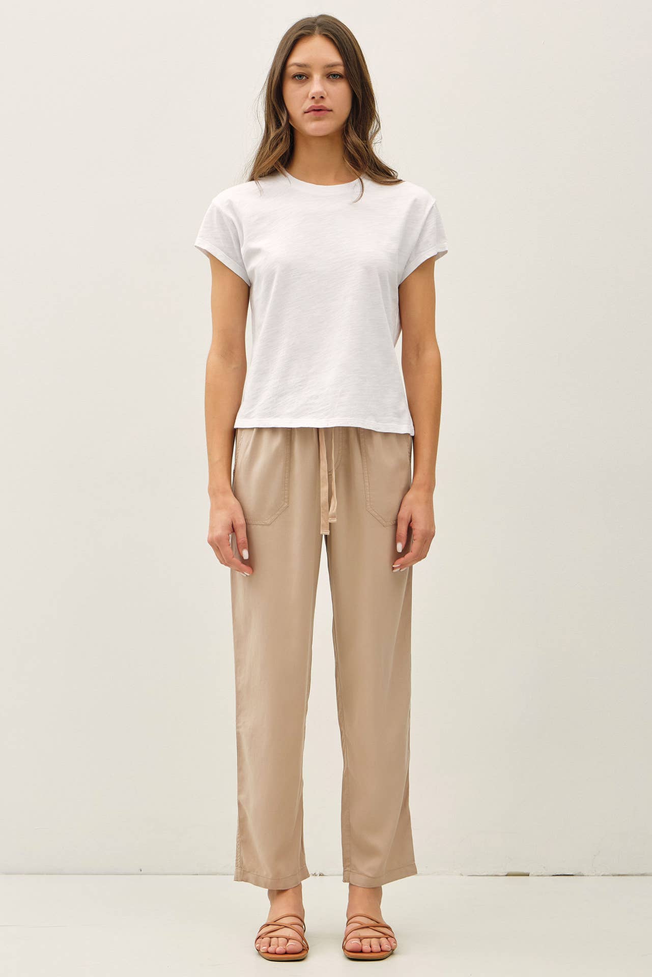 DESERT SAND TENCEL ANKLE PANTS