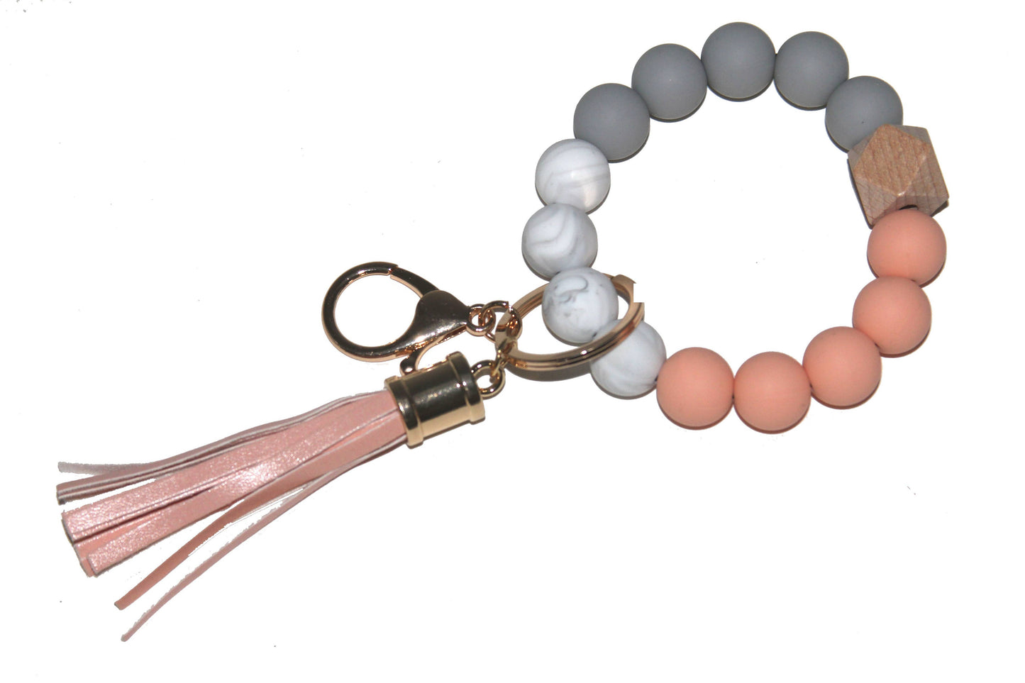 Silicone Beaded Keychain Bracelet