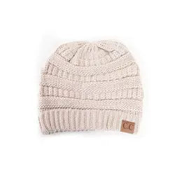 C.C Ribbed Solid Color Beanies