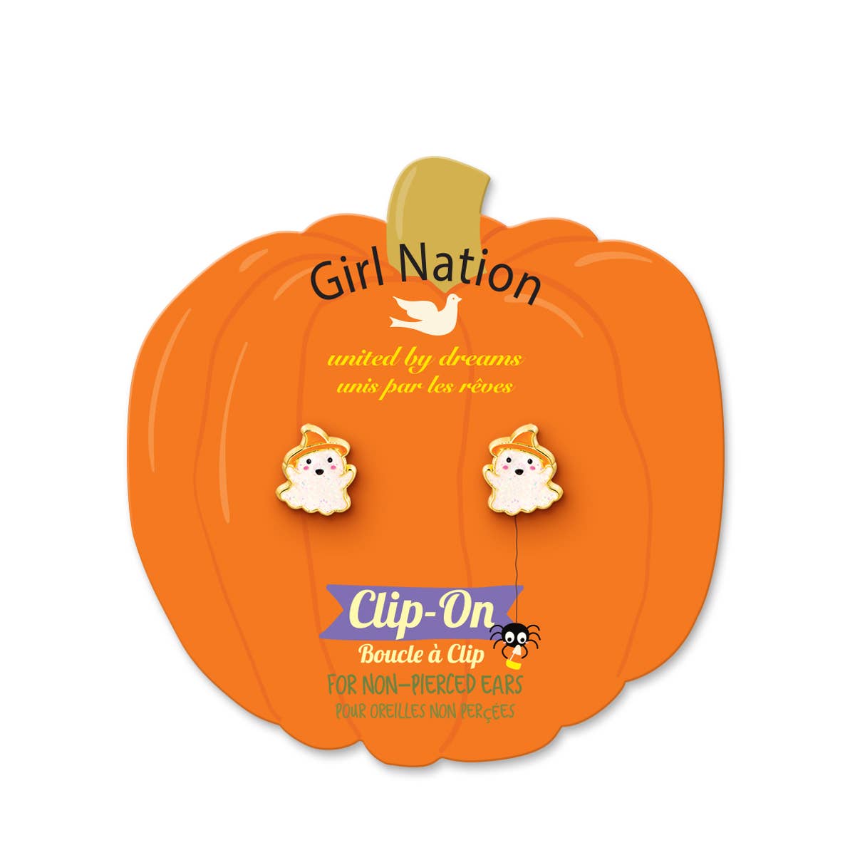 Glitter Ghost - Clip On Earrings
