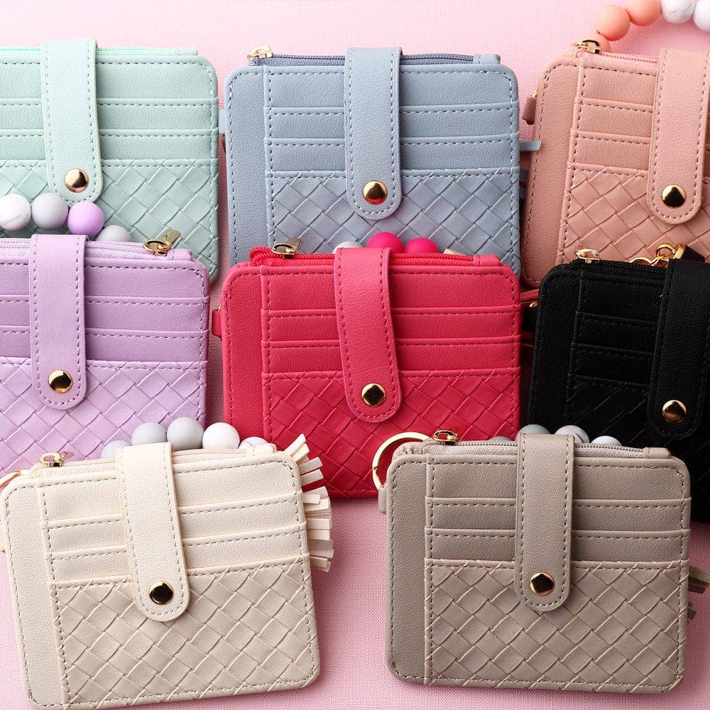 Quilted Beaded Keychain Bracelet Wallet