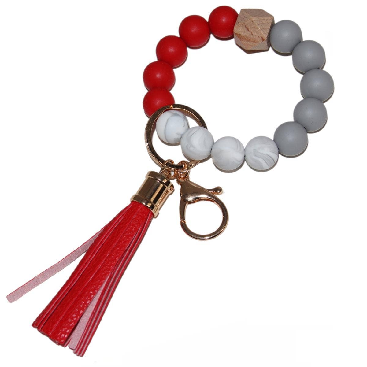 Silicone Beaded Keychain Bracelet