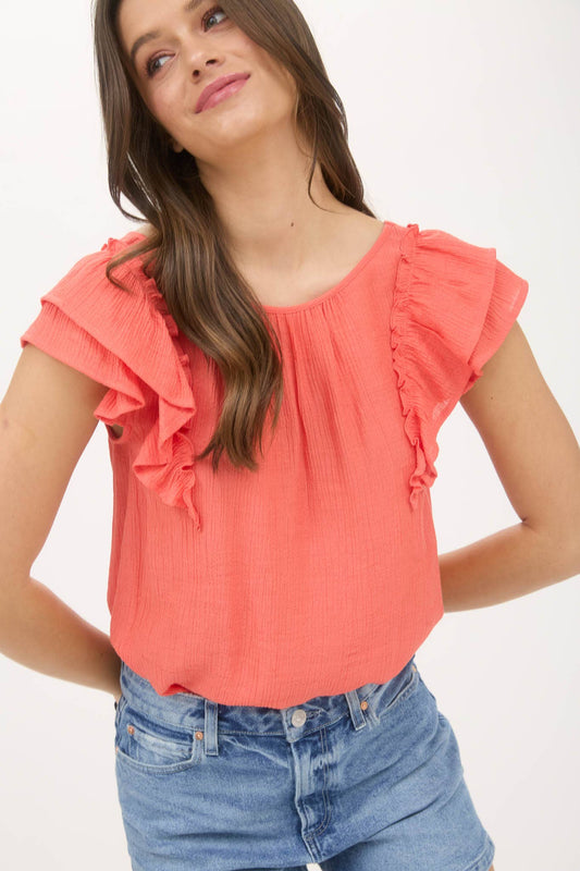 CORAL BACK BOW TOP