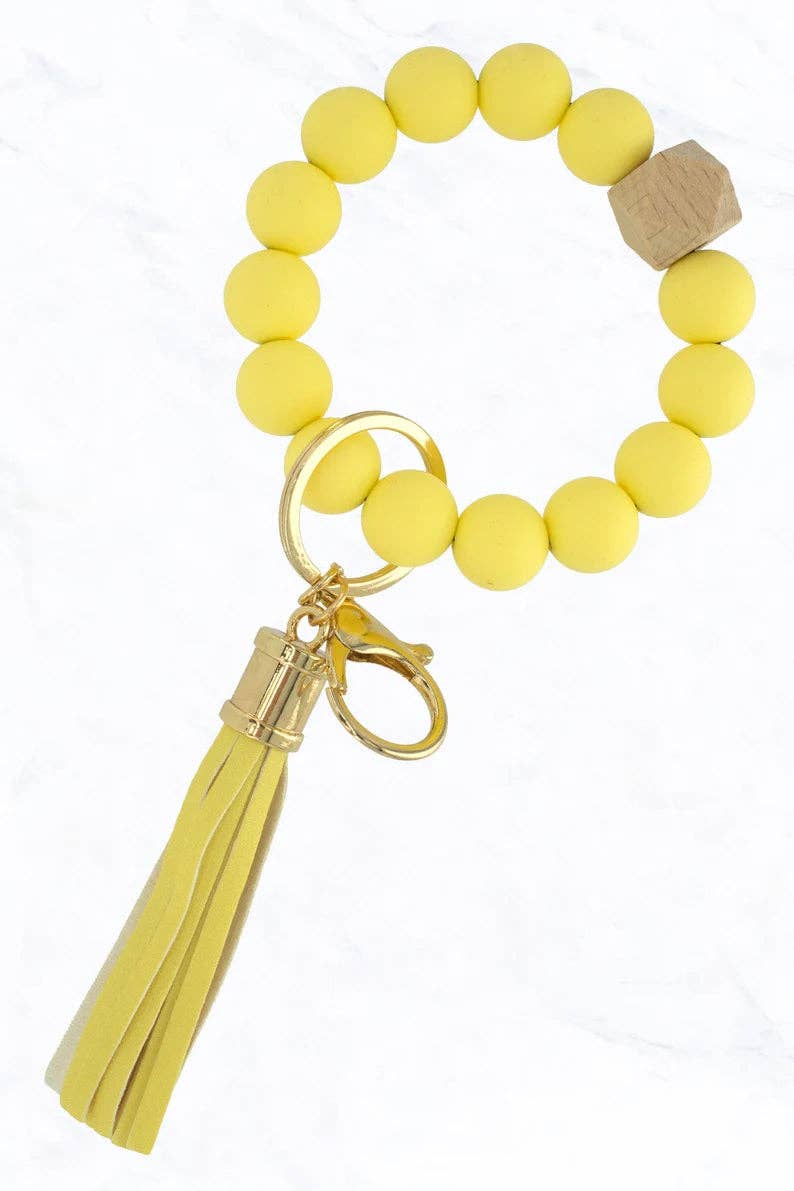 Silicone Beaded Keychain Bracelet