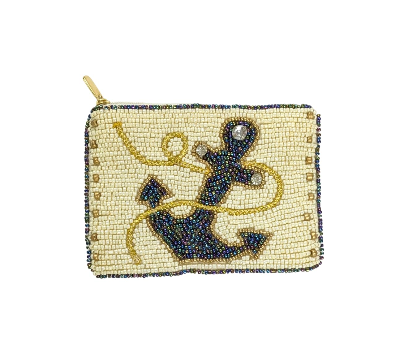 Anchor Fully Beaded Coin Purse 