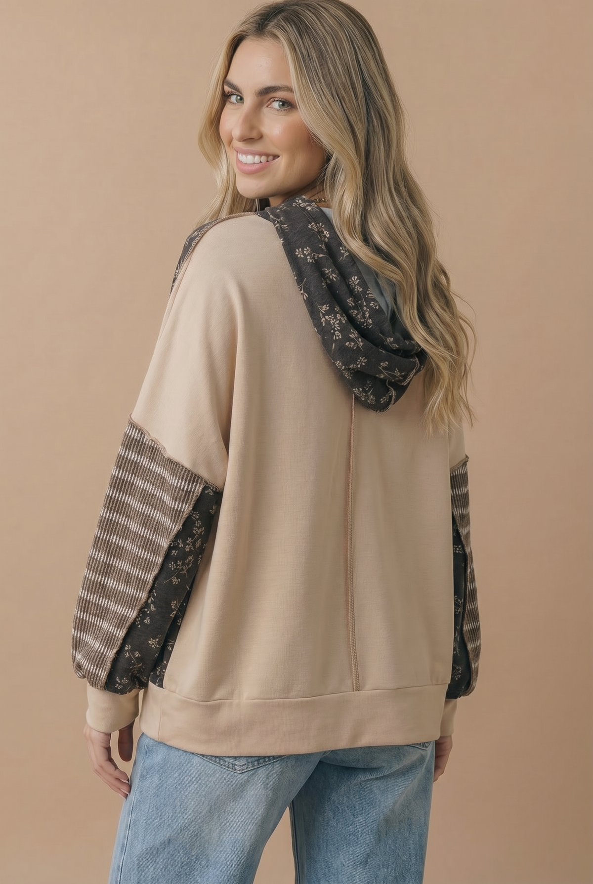 Mocha Oversized Kangaroo Pocket Hoodie