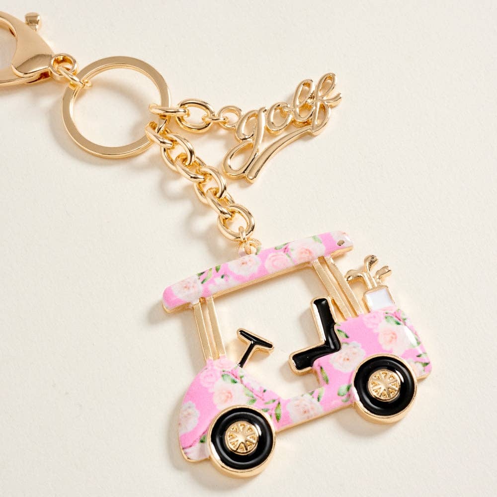 Golf Cart Keychain Bag Charm
