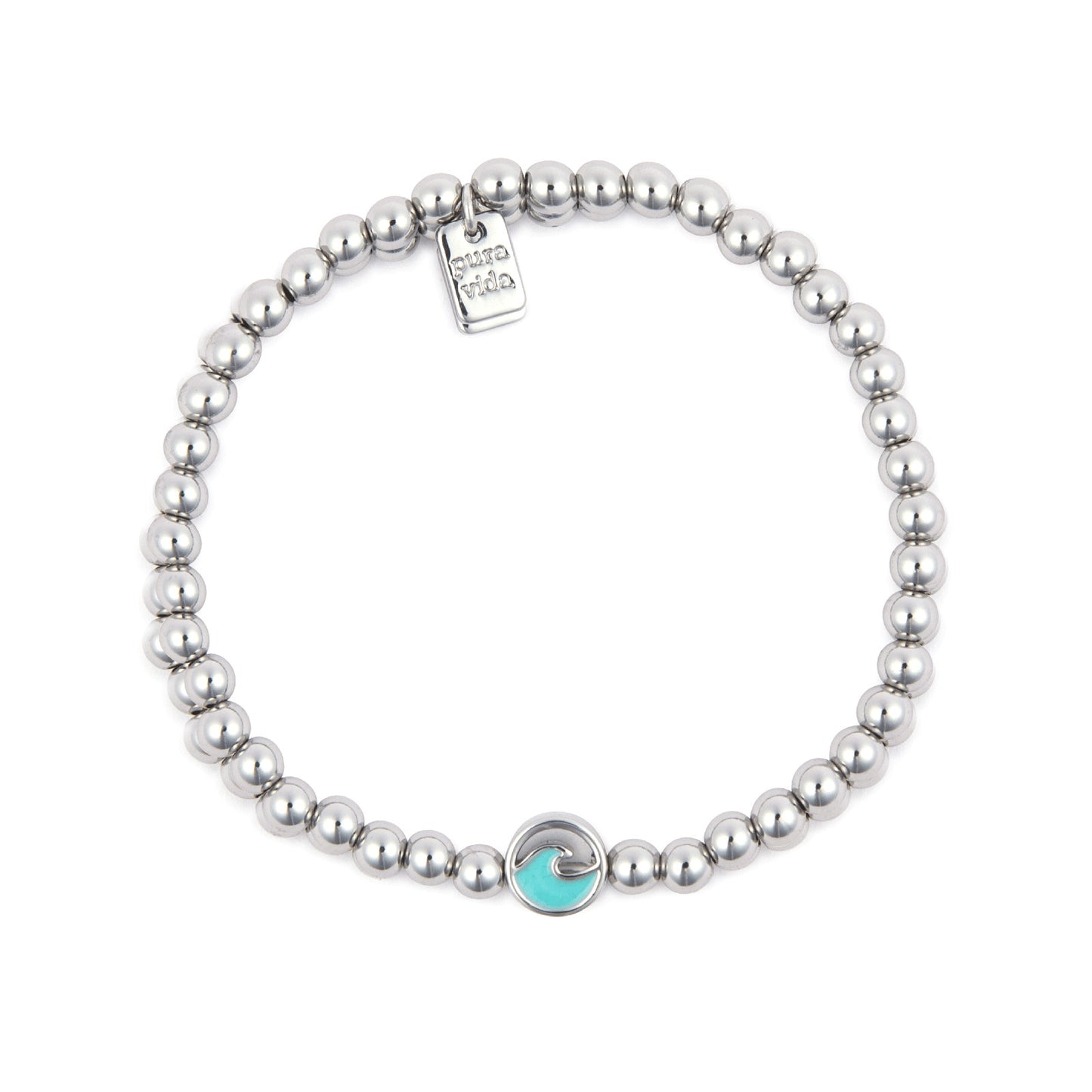 Enamel Wave Stretch Bead Bracelet
