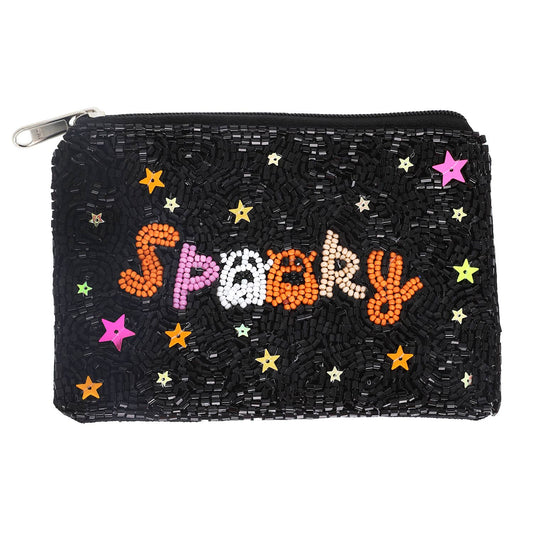 Spooky Ghost Beaded Coin Bag