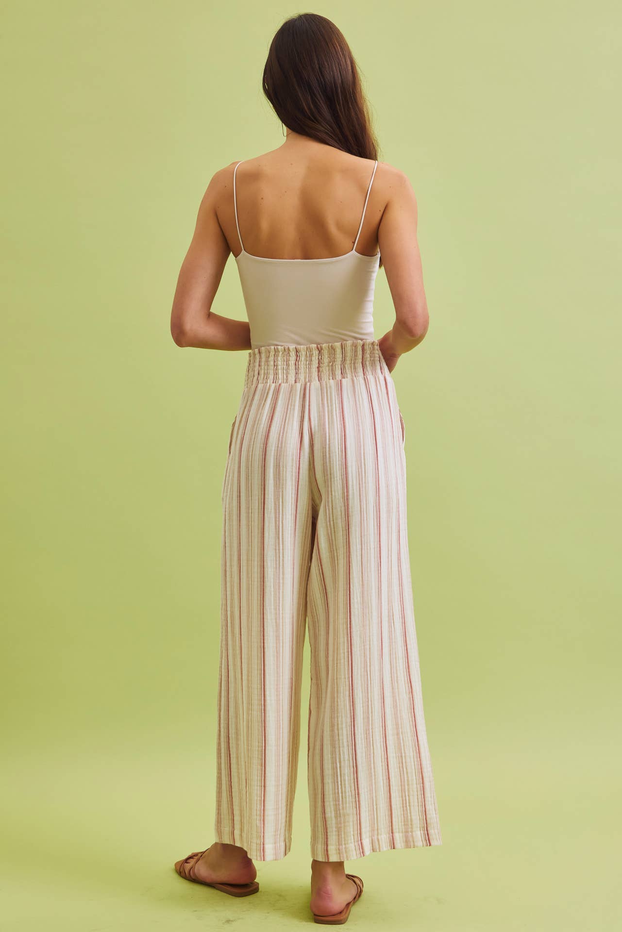 Terracotta Double Gauze Wide Leg Pants
