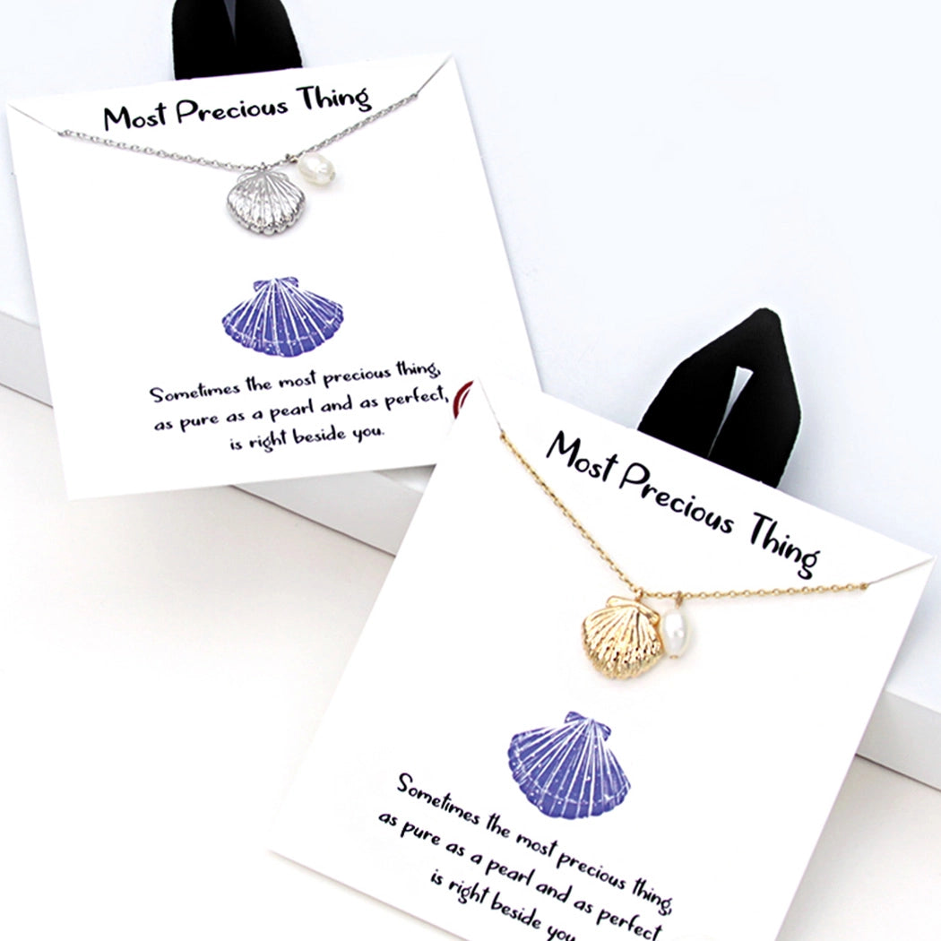 Seashell and Pearl Necklace