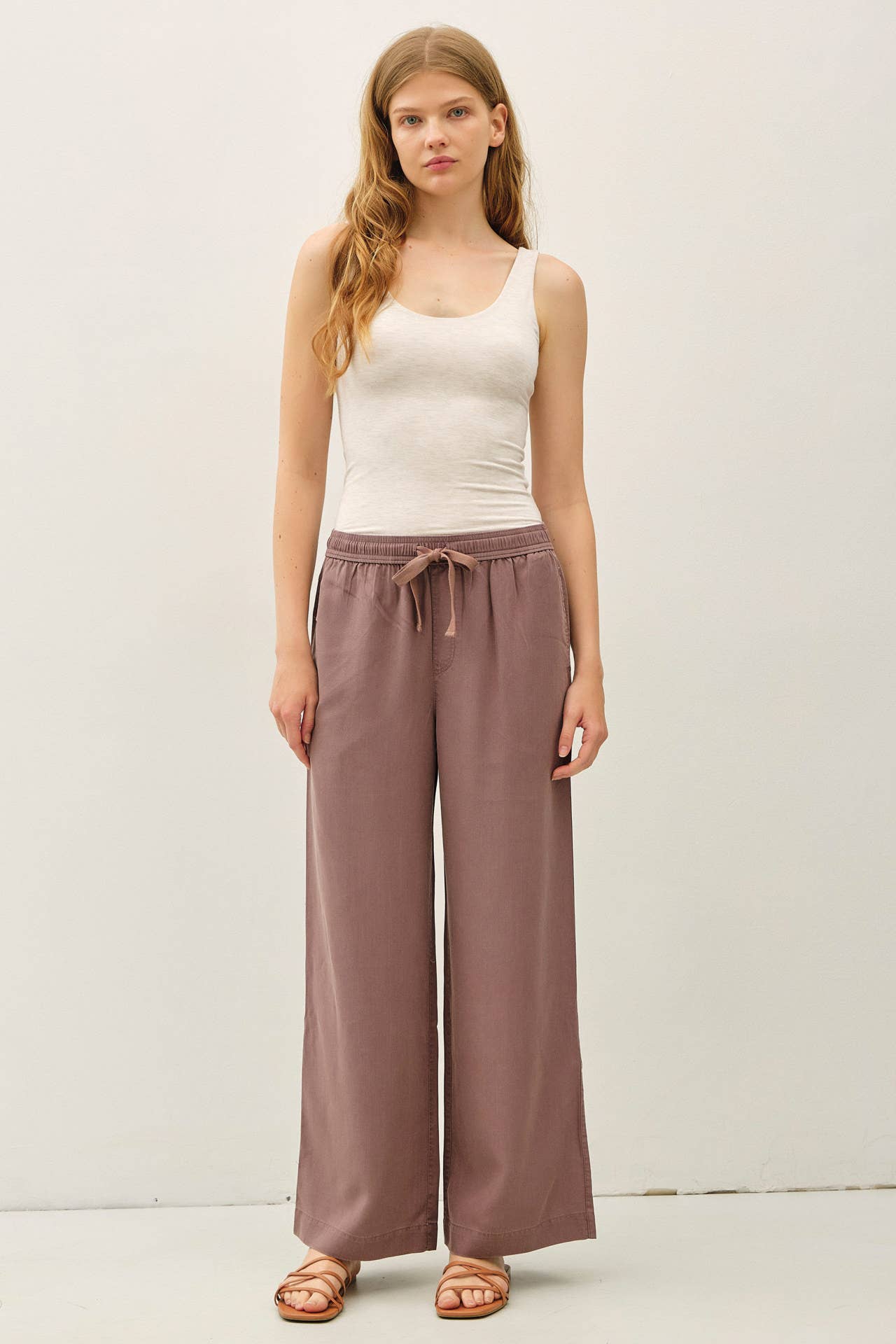 COCOA TENCEL WIDE LEG PANTS
