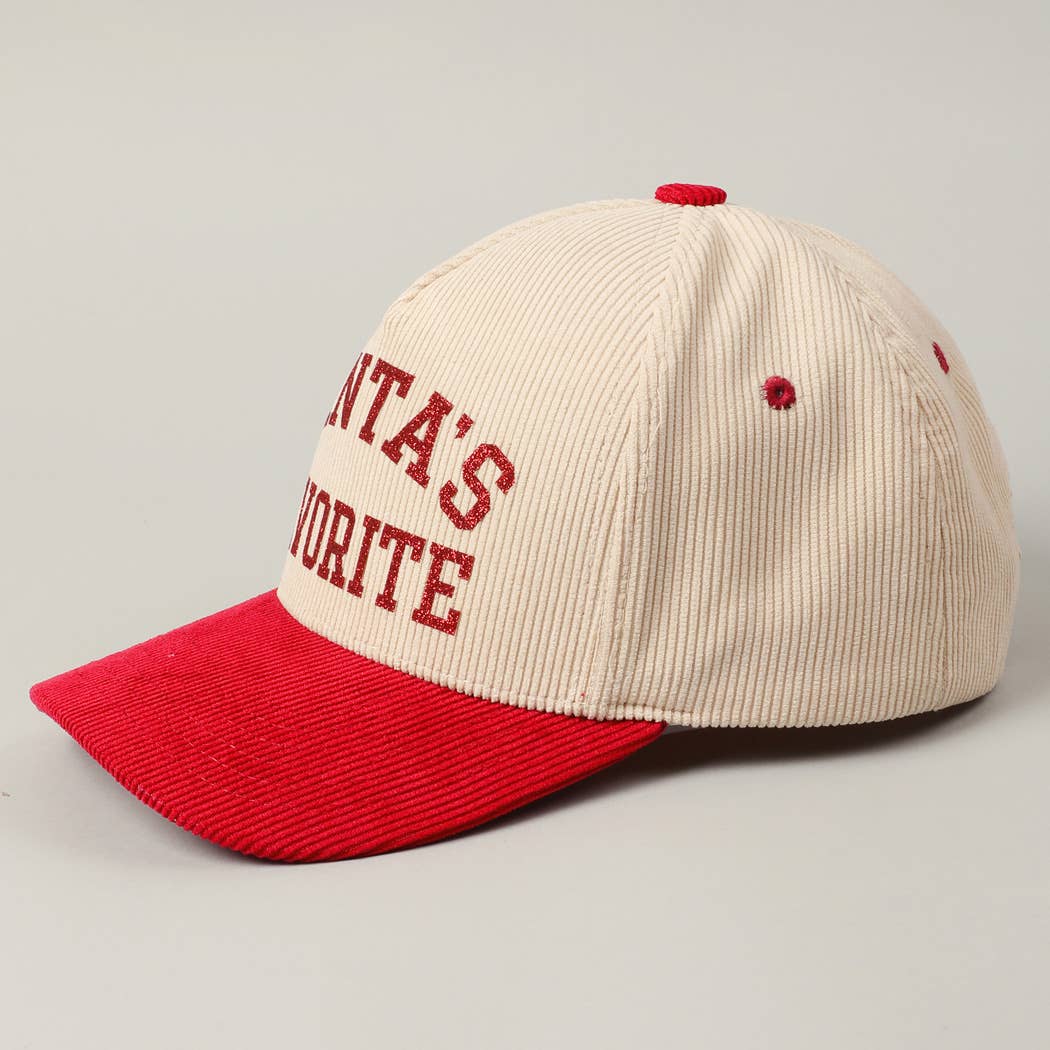 Santa's Favorite 5 Panel Corduroy Hat