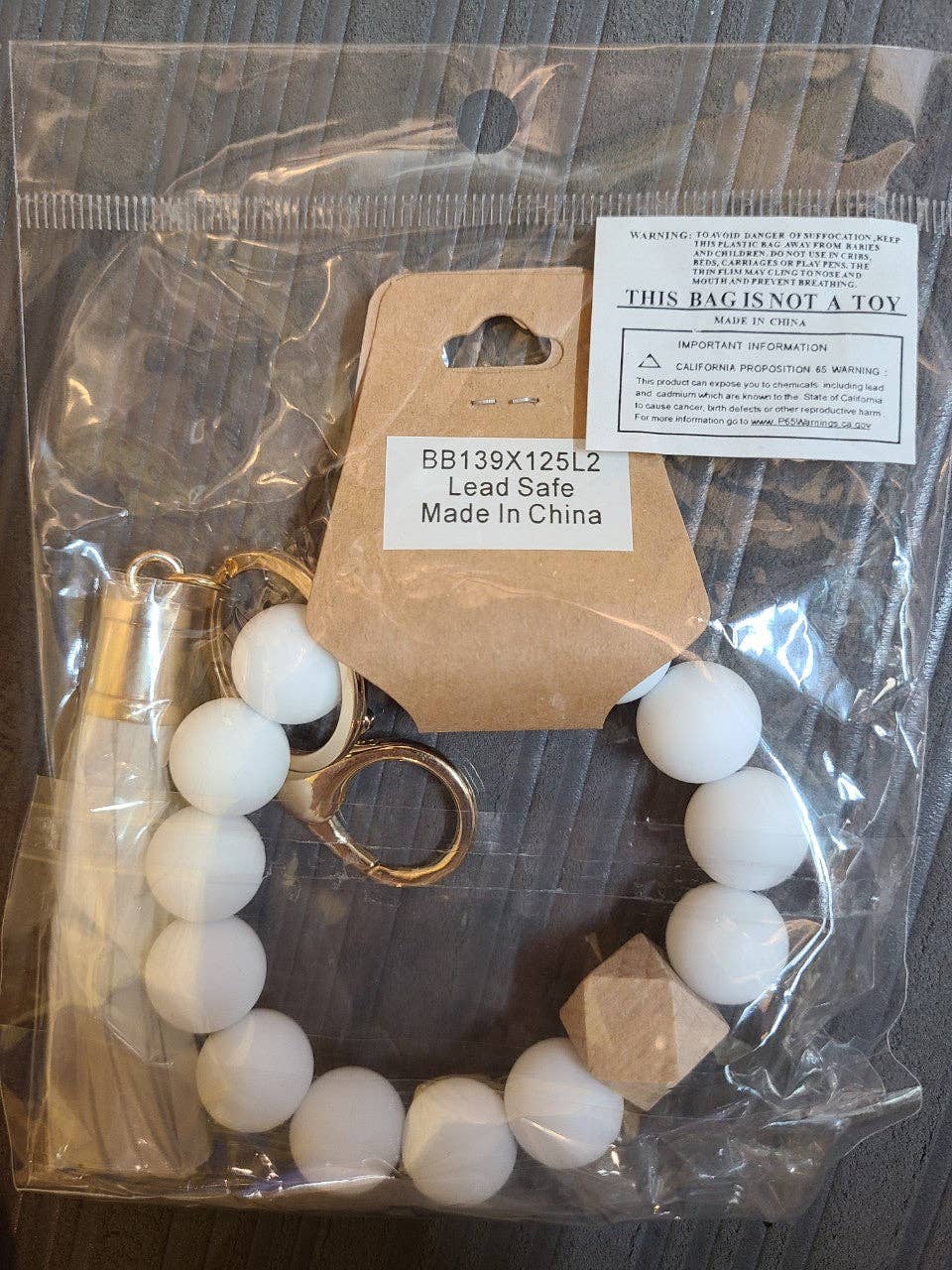 Silicone Beaded Keychain Bracelet