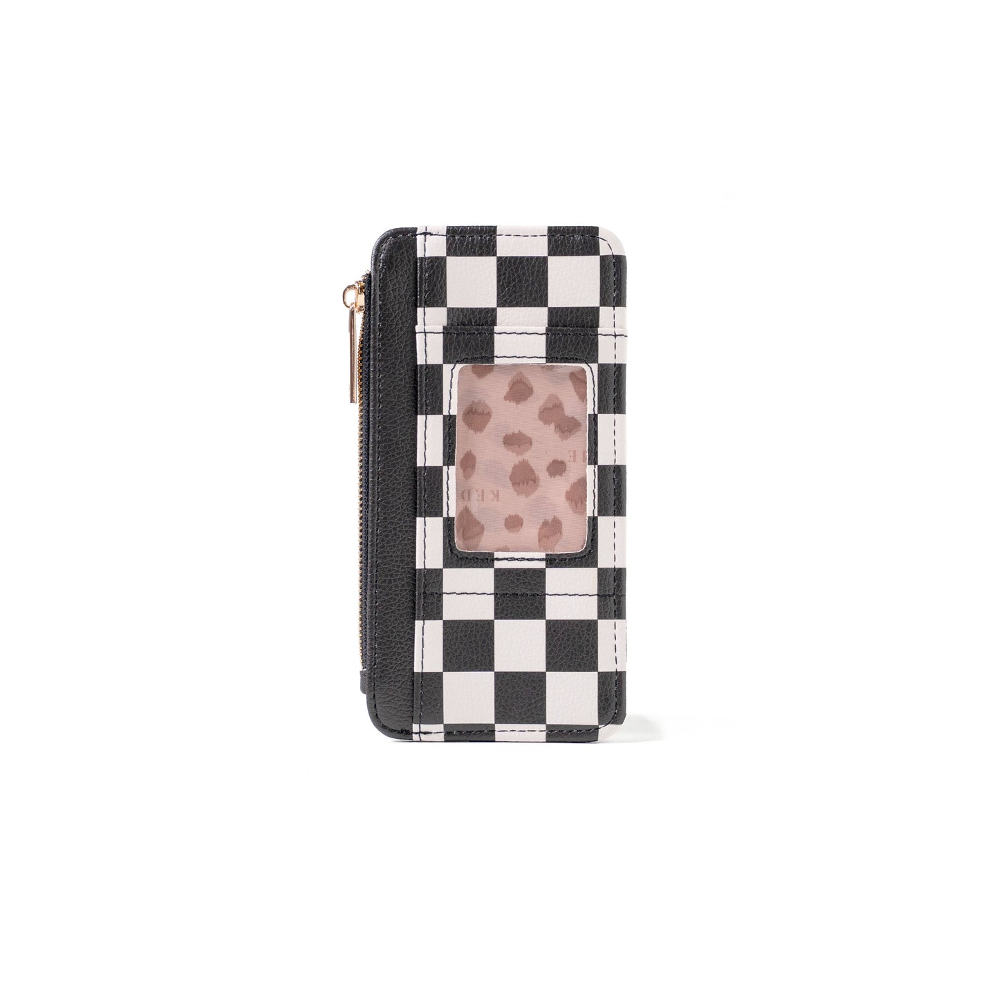 Black Checkered Kedzie Zippered Wallet