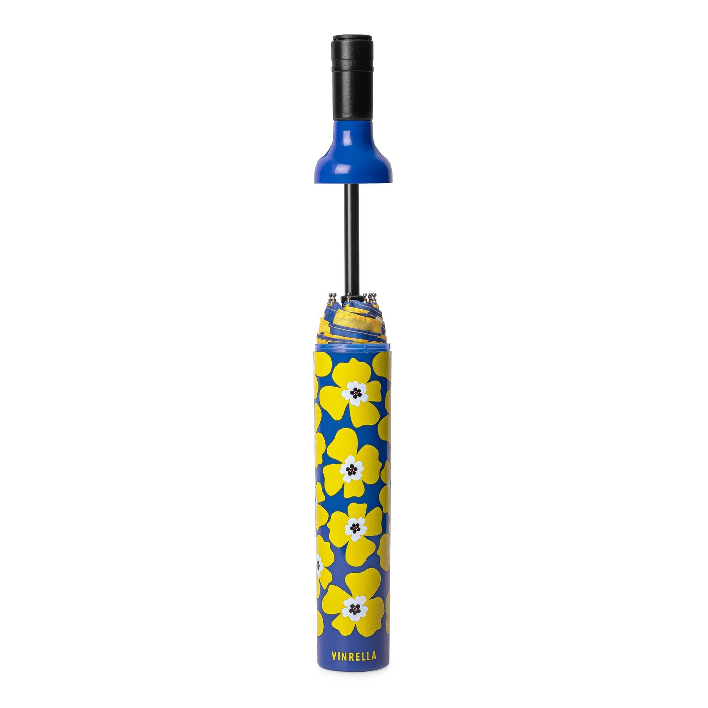 Yellow Floral Blue Bottle Umbrella