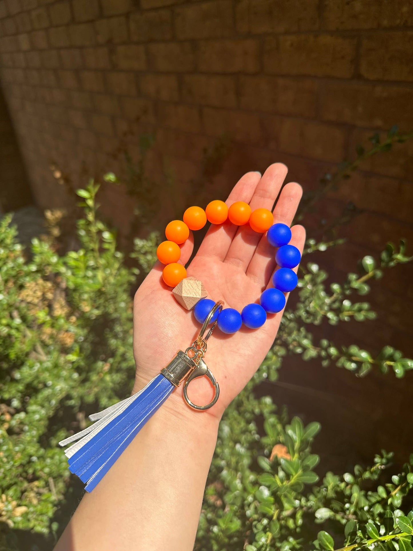Silicone Beaded Keychain Bracelet