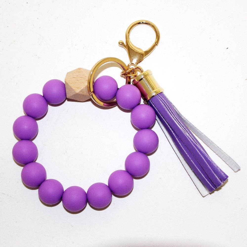 Silicone Beaded Keychain Bracelet