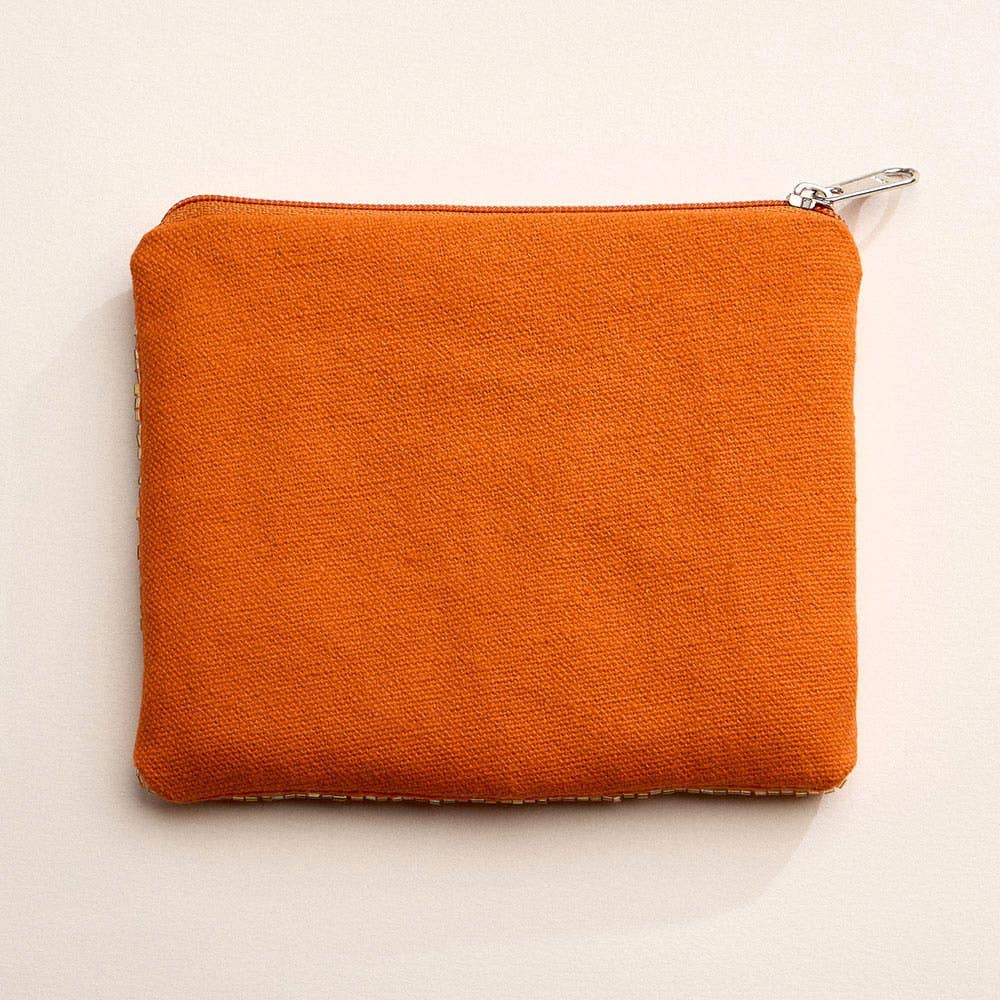 Halloween Ghost Pumpkin Seed Bead Coin Pouch