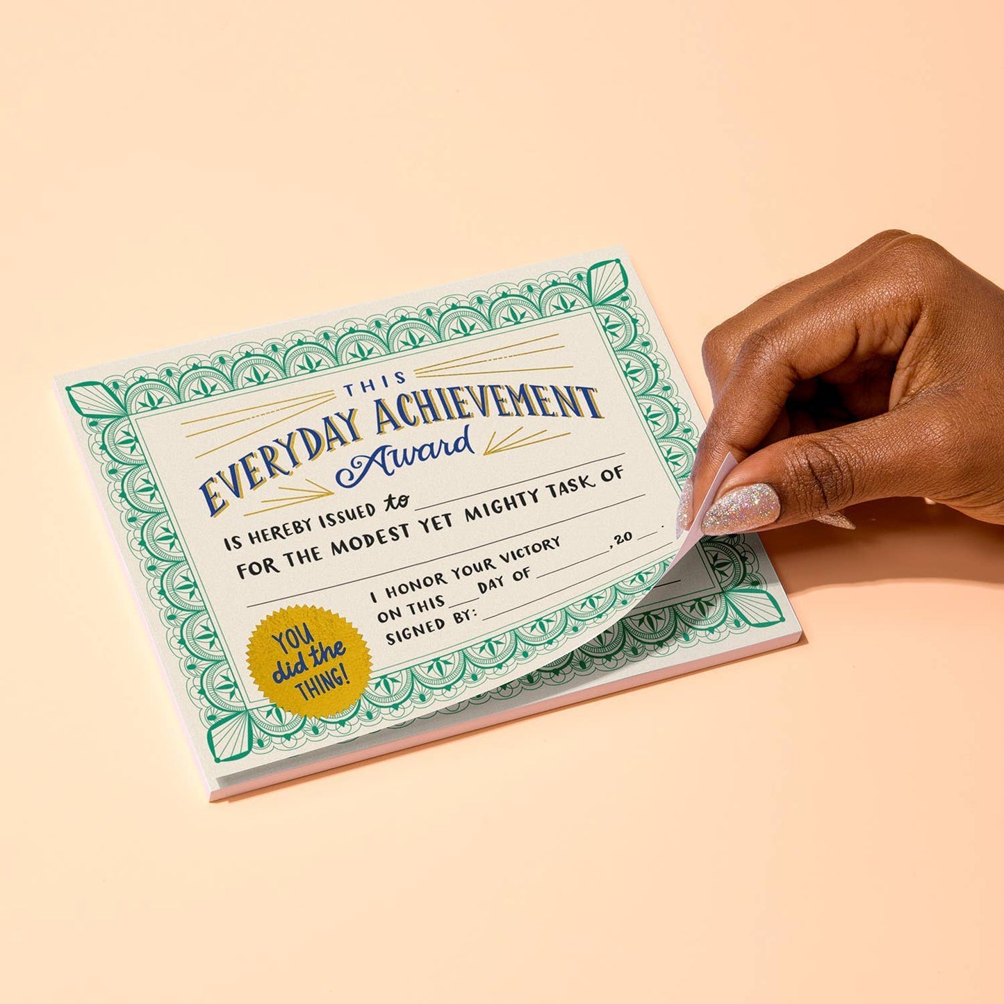 Everyday Achievement Certificate Notepad