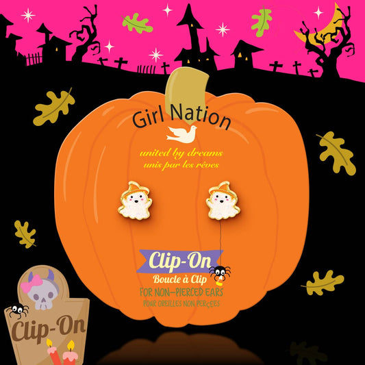 Glitter Ghost - Clip On Earrings