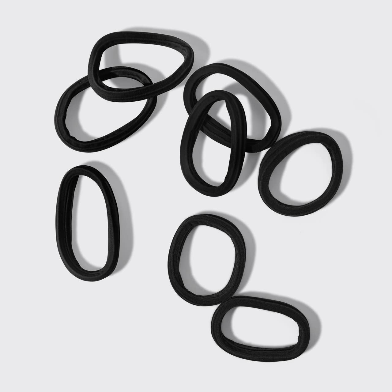 Seamless Hair Elastics 8pc Set- Black