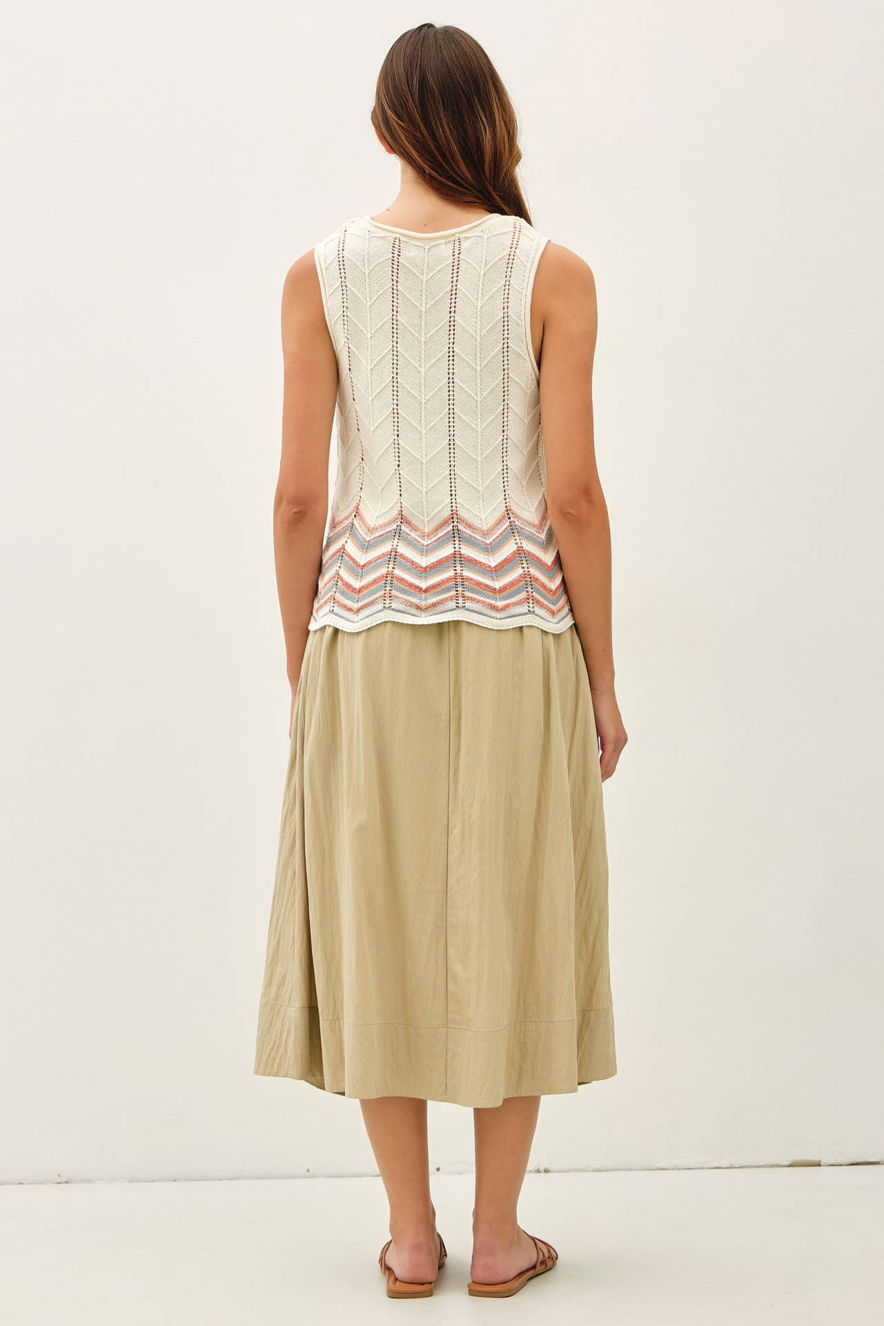 Terracotta Chevron Knit Tank