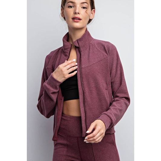 CASSIS RIB BRUSHED CROPPED JACKET