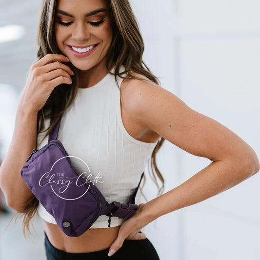 Purple Shoulder Sling Belt Bag