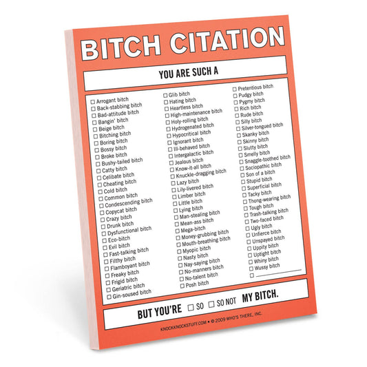 Bitch Citation Nifty Note Pad