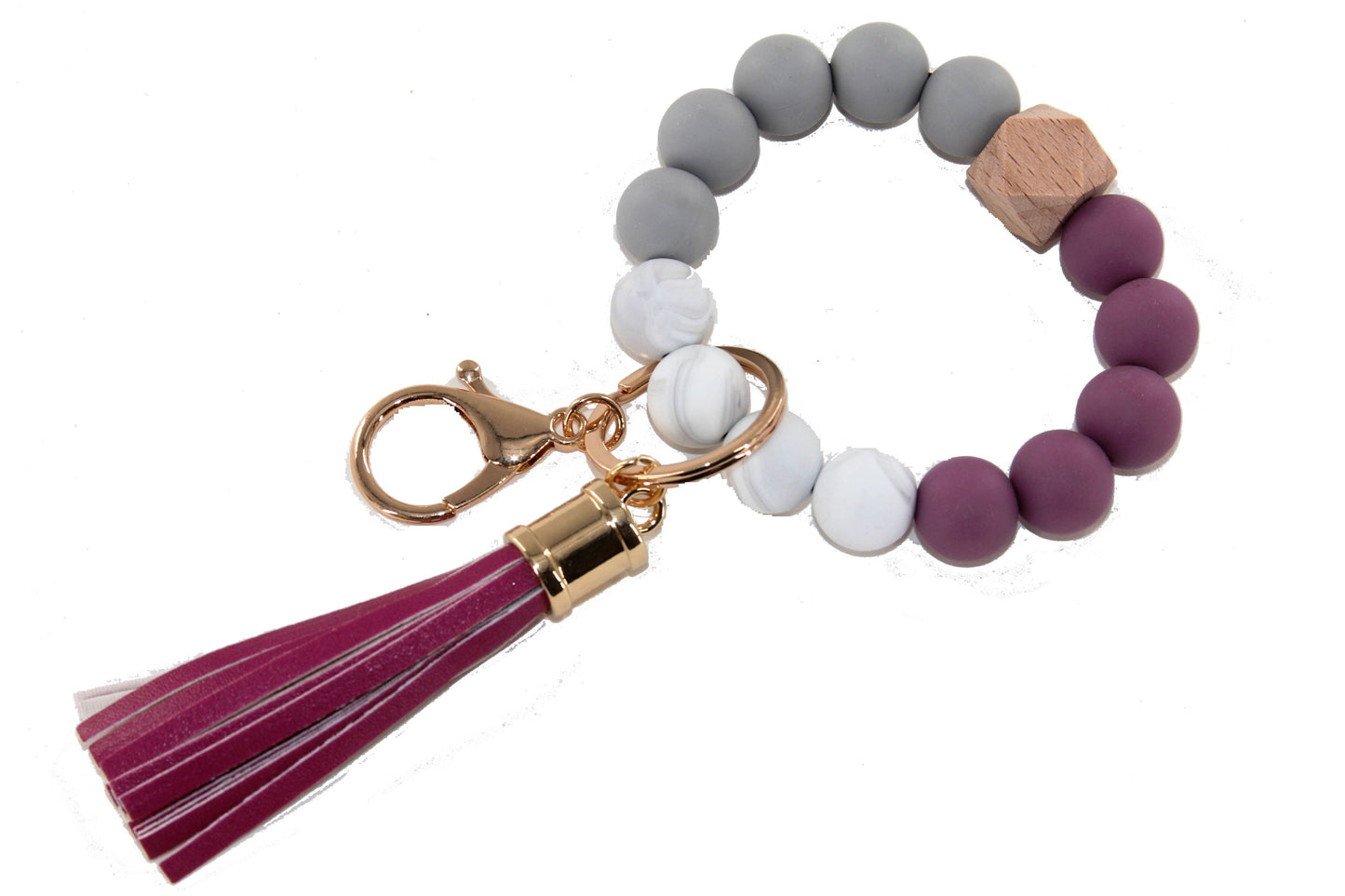 Silicone Beaded Keychain Bracelet
