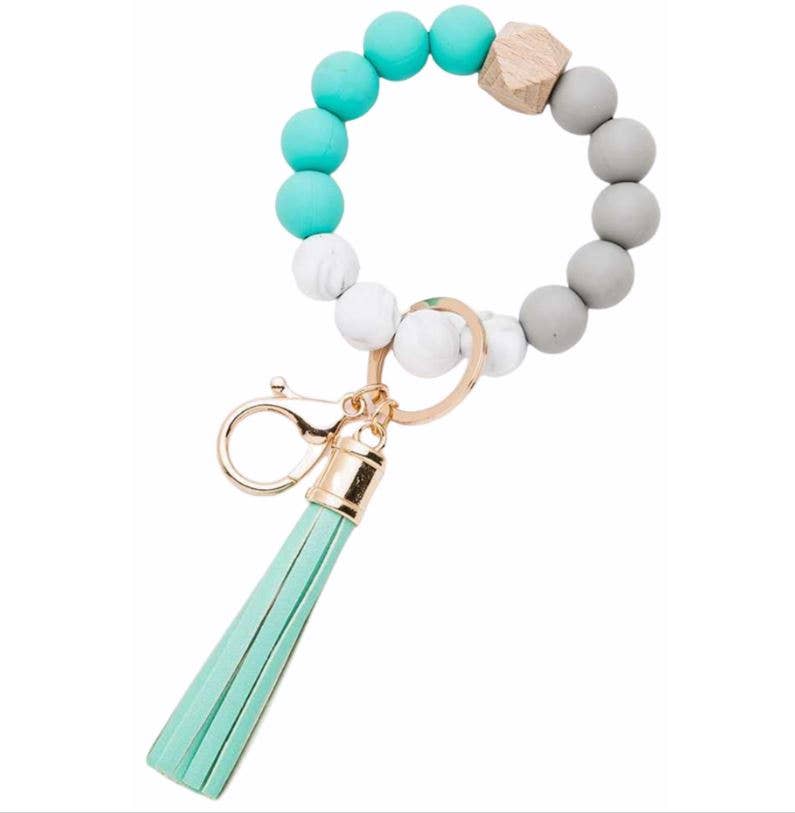 Silicone Beaded Keychain Bracelet