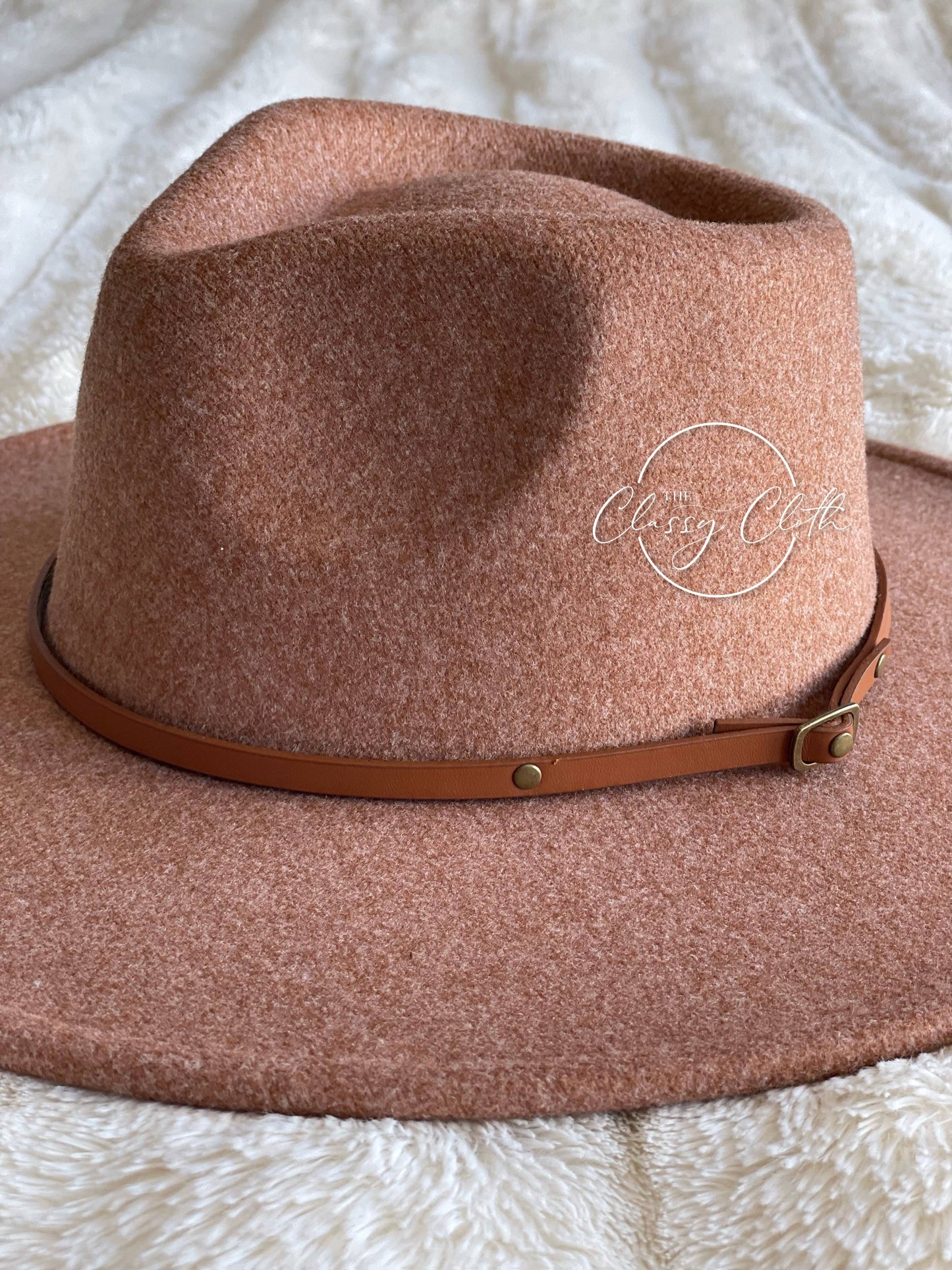 Camel Wide Brim Hat w/ Belt
