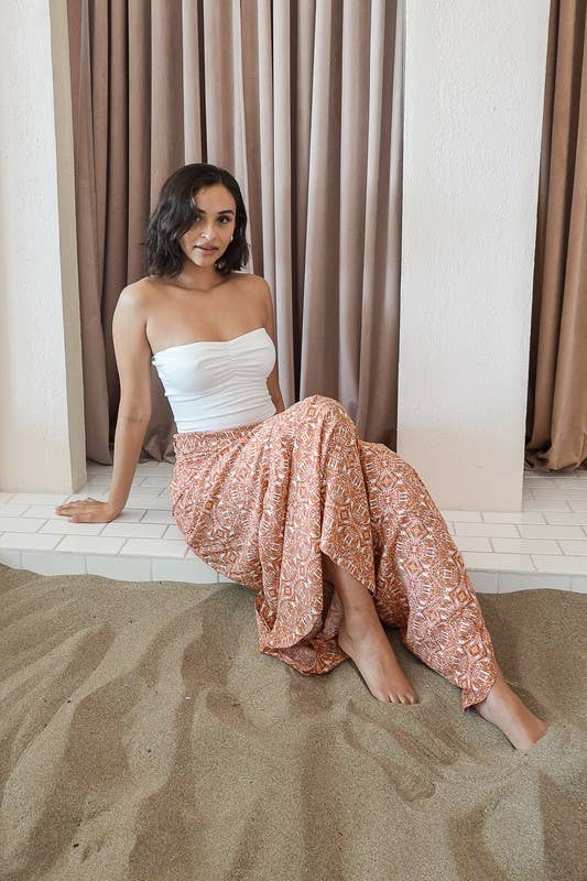 Boho Gypsy Print Wide Leg Pants