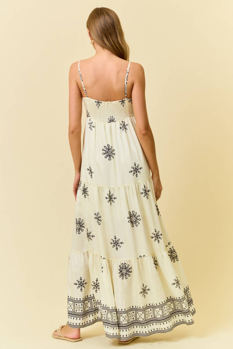 Geometric Print Maxi Dress
