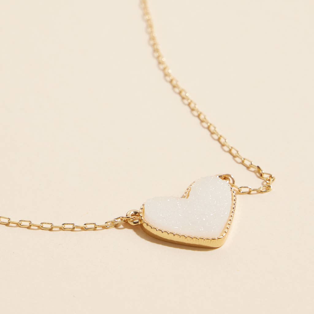 Heart Stone Charm Necklace