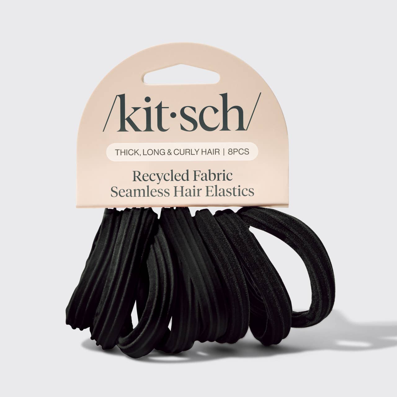 Seamless Hair Elastics 8pc Set- Black