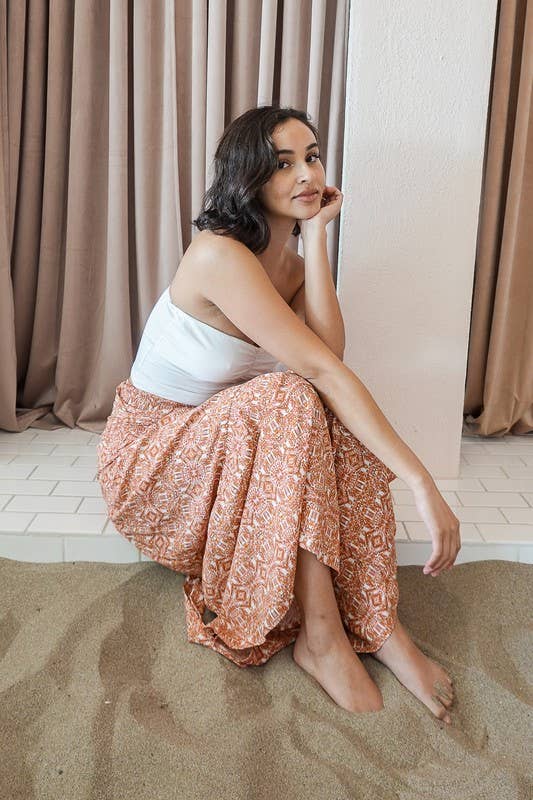 Boho Gypsy Print Wide Leg Pants