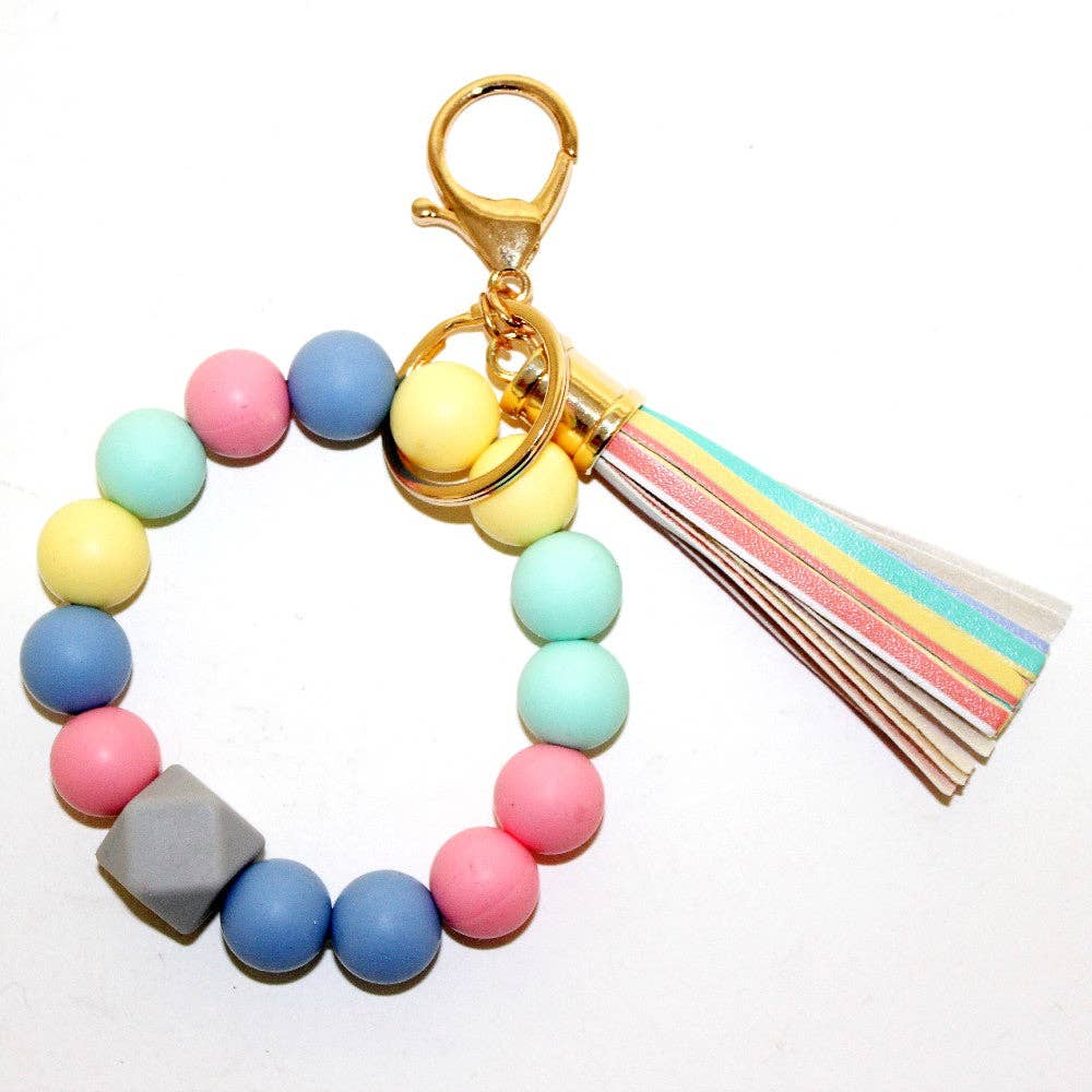Silicone Beaded Keychain Bracelet
