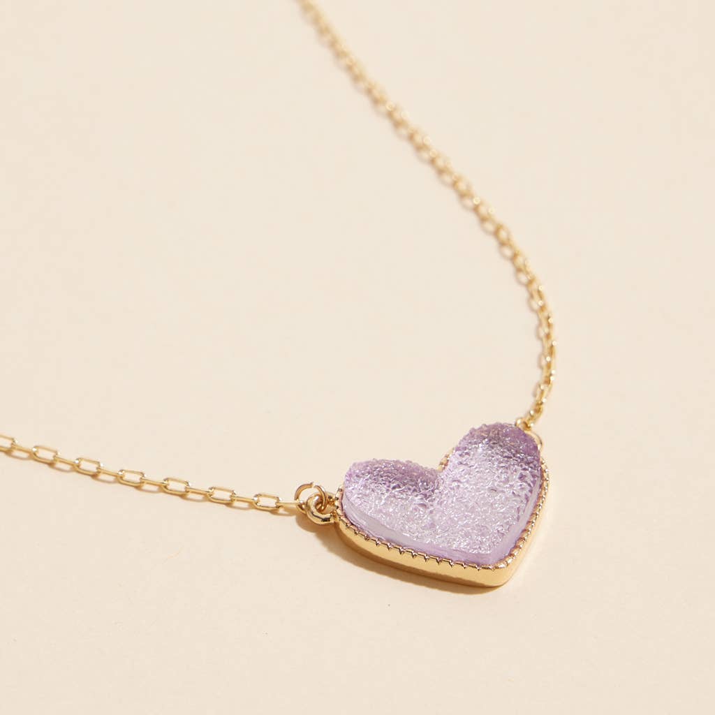 Heart Stone Charm Necklace