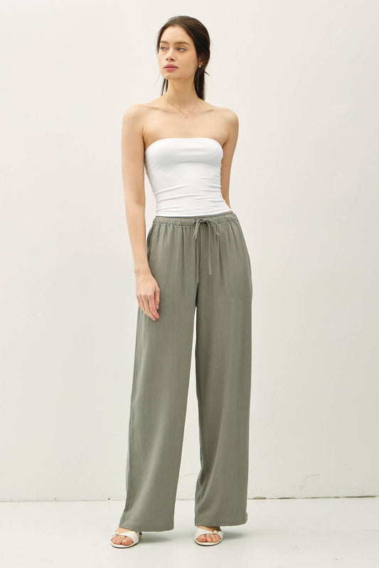 SPRUCE LINEN BLEND WIDE LEG PANTS