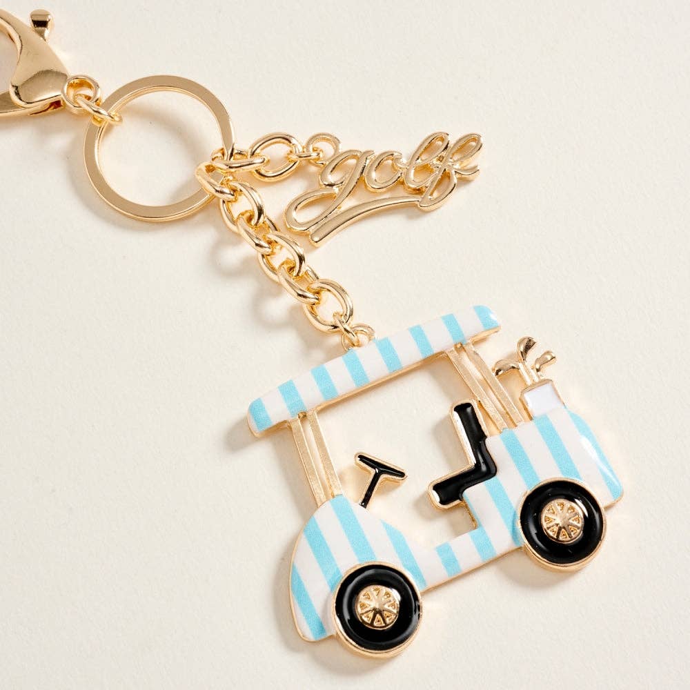 Golf Cart Keychain Bag Charm