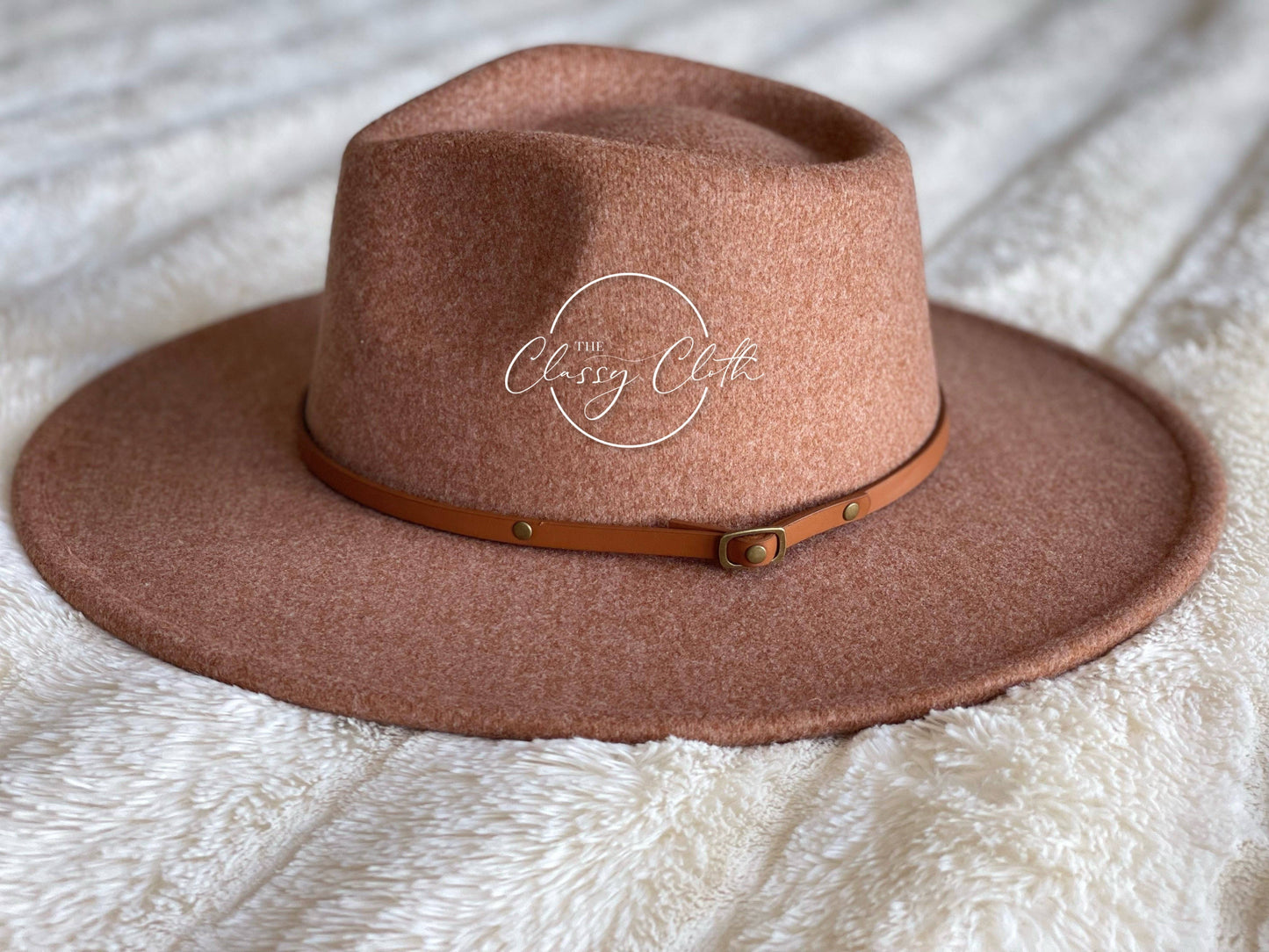 Camel Wide Brim Hat w/ Belt