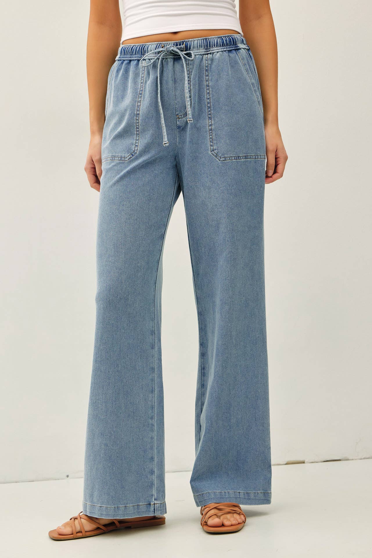 Denim Wide Leg Pants