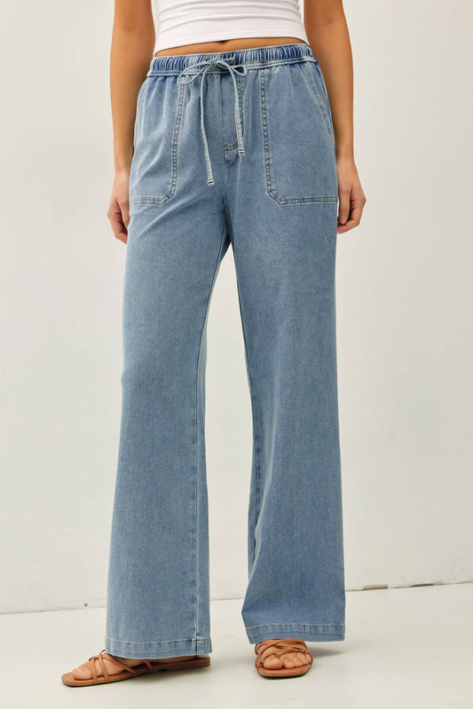 Denim Wide Leg Pants
