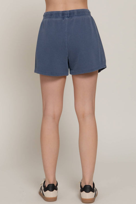 Navy Washed Terry Shorts