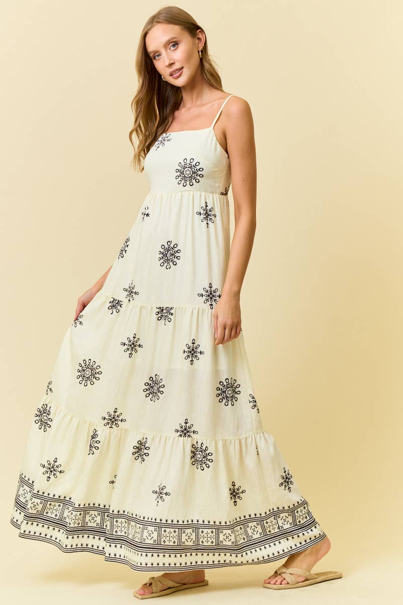 Geometric Print Maxi Dress