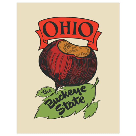 Ohio The Buckeye State Retro Magnet